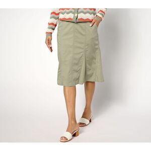 Anybody Women's Skirt Sz M Tencel Denim Pull-On Green A645179